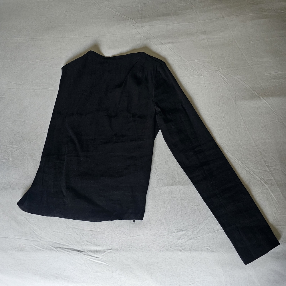 Zara Black  One Shoulder Long Sleeve Top